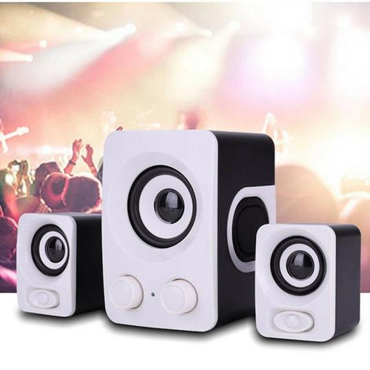 Casse Acustiche Pc 2.1 Speaker Audio Musica Mp3 Tv Aux Desktop Notebook  Ft-Q7 - Trade Shop TRAESIO - Informatica | IBS