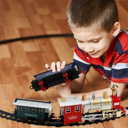 Pista Trenino Giocattolo Bambini Treno Locomotiva Con Fumo Luce Suoni E 2  Vagoni - ND - Piste - Giocattoli | IBS