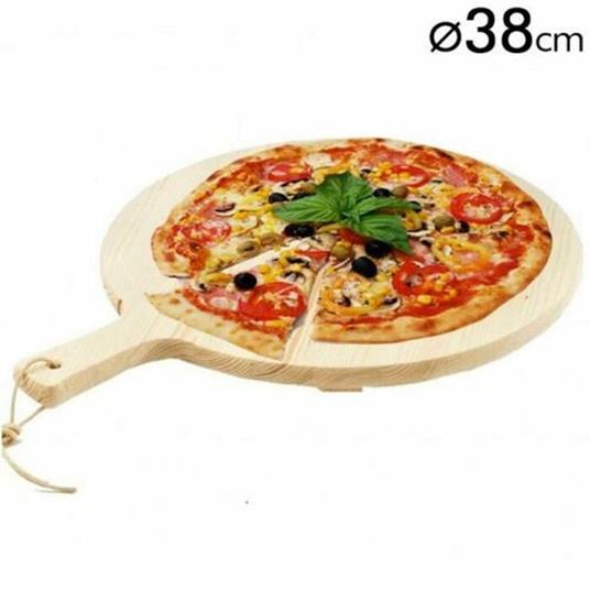 Tagliere in legno per pizza con manico diametro 40 cm