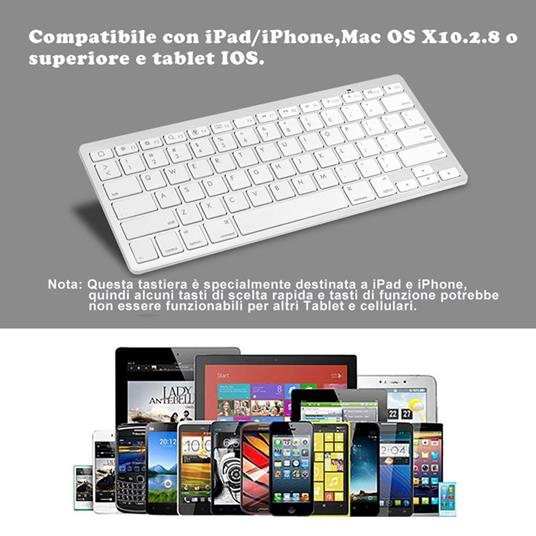 Tastiera Bluetooth Per Pc Samsung Smartphone Apple Tablet Ipad Wireless  Keyboard - Trade Shop TRAESIO - Informatica | IBS