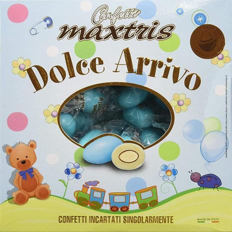 Confetti Maxtris Dolce Arrivo Azzurro Incartati Singolarmente A Caramella 2 Kg