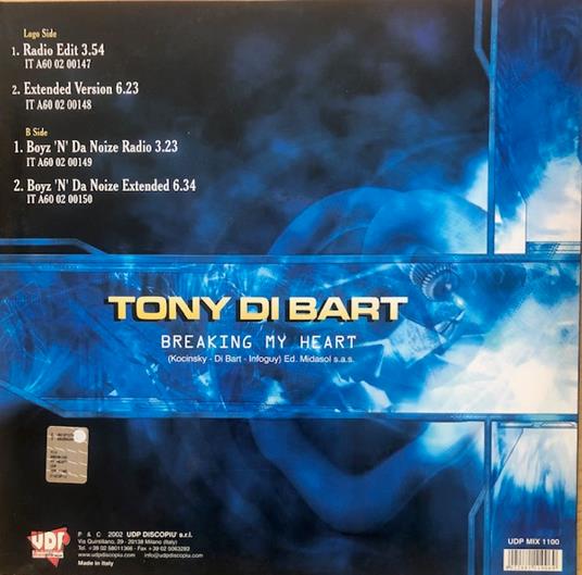 Breaking My Heart - Vinile LP di Tony Di Bart - 2