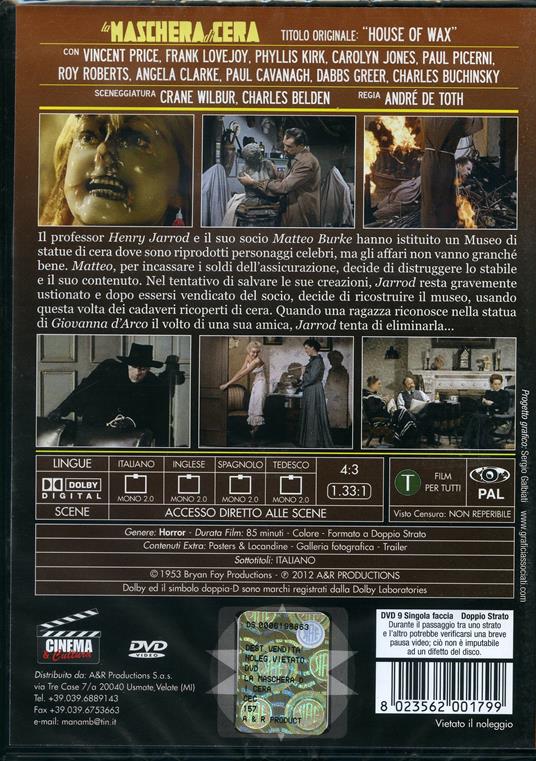 La maschera di cera - DVD - Film di André De Toth Fantastico | IBS