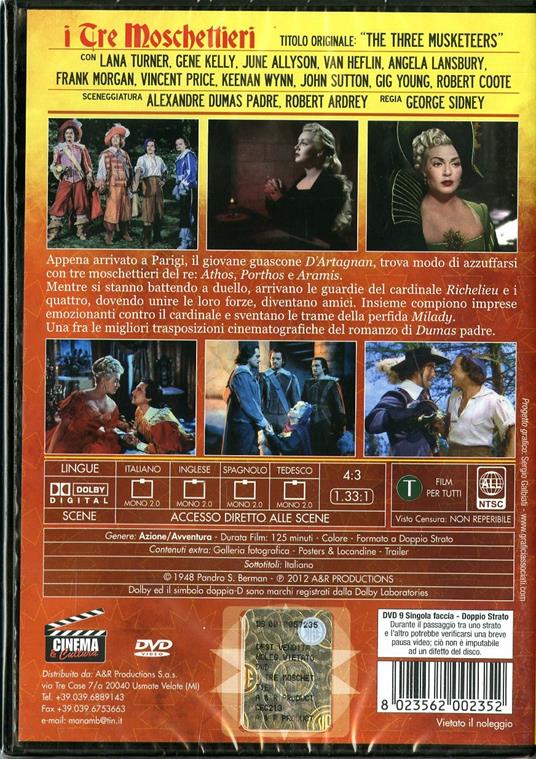 I Tre Moschettieri - DVD - Film di George Sidney Avventura | IBS