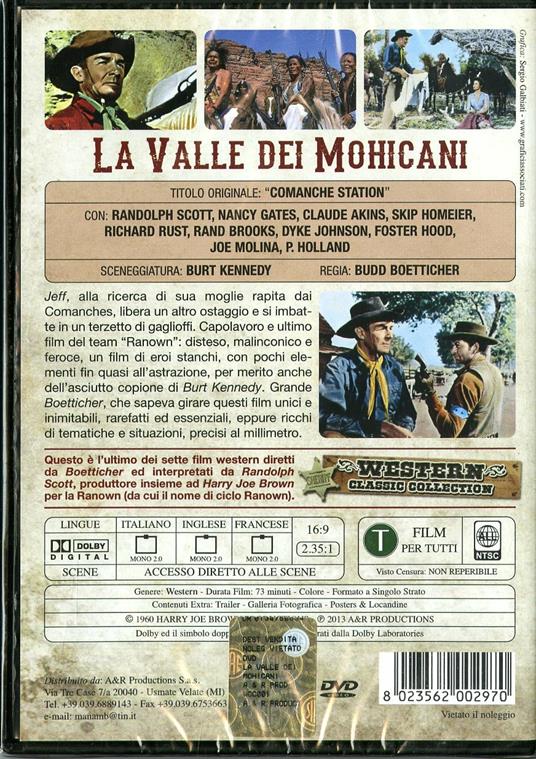 La valle dei Mohicani di Budd Boetticher - DVD - 2