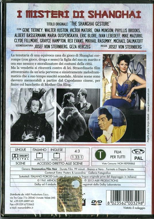 I misteri di Shangai di Joseph Von Sternberg - DVD - 2