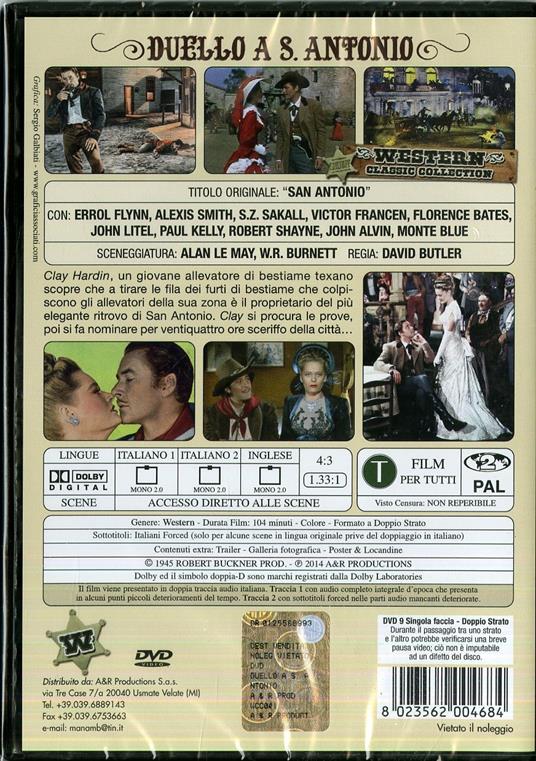 Duello a San Antonio di David Butler - DVD - 2