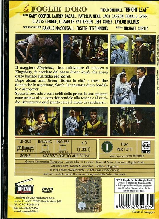 Le foglie d'oro - DVD - Film di Michael Curtiz Drammatico | IBS