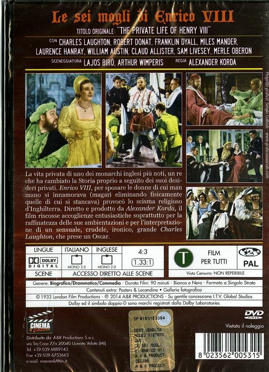 Le sei mogli di Enrico VIII di Alexander Korda - DVD - 2