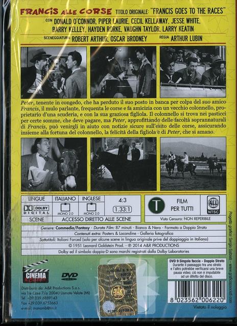 Francis alle corse di Arthur Lubin - DVD - 2