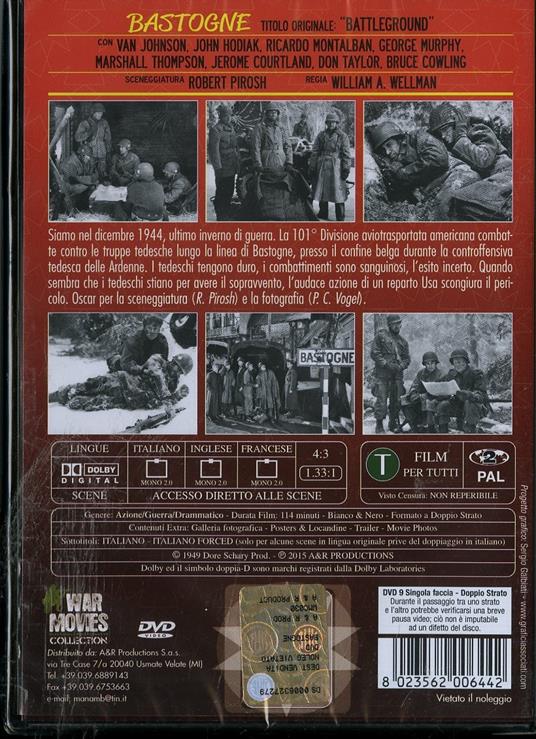 Bastogne - DVD - Film di William Augustus Wellman Drammatico | IBS