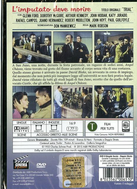 L' imputato deve morire di Mark Robson - DVD - 2