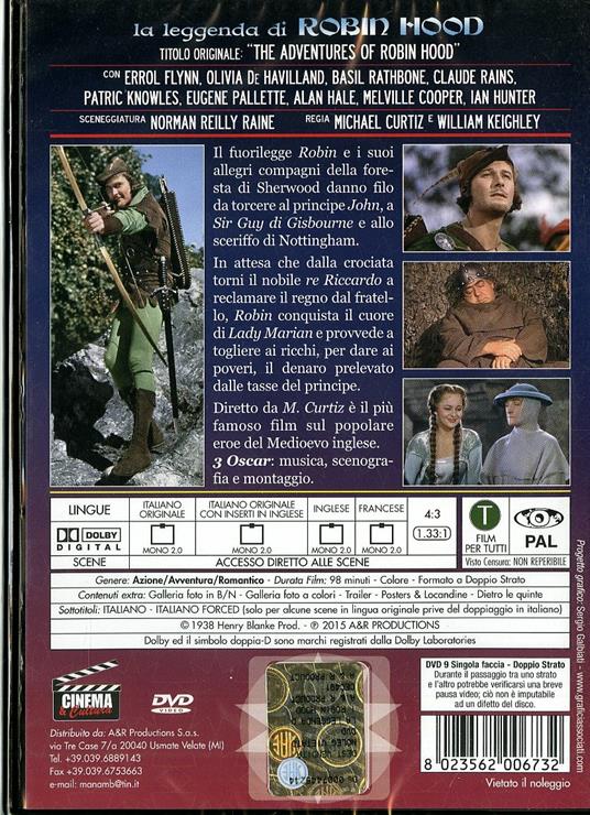 La leggenda di Robin Hood (DVD) di Michael Curtiz,William Keighley - DVD - 2