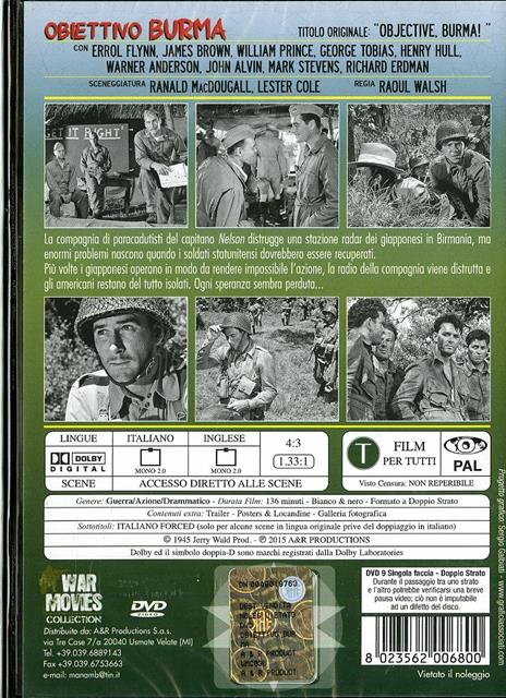 Obiettivo Burma - DVD - Film di Raoul Walsh Drammatico | IBS