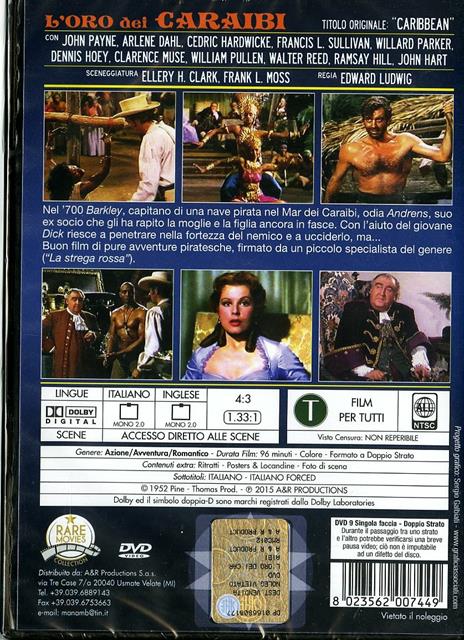 L' oro dei Caraibi di Edward Ludwig - DVD - 2