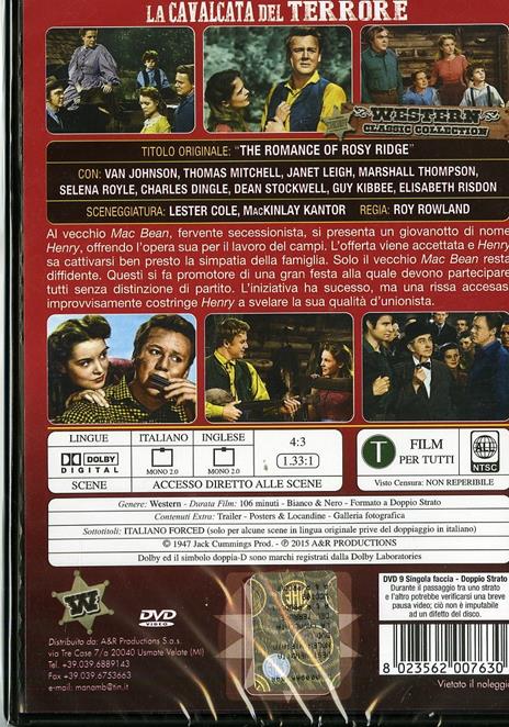 La cavalcata del terrore di Roy Rowland - DVD - 2