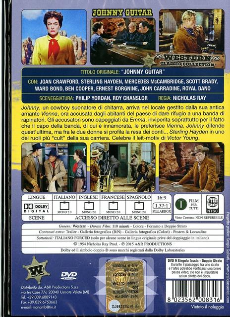 Johnny Guitar di Nicholas Ray - DVD - 2
