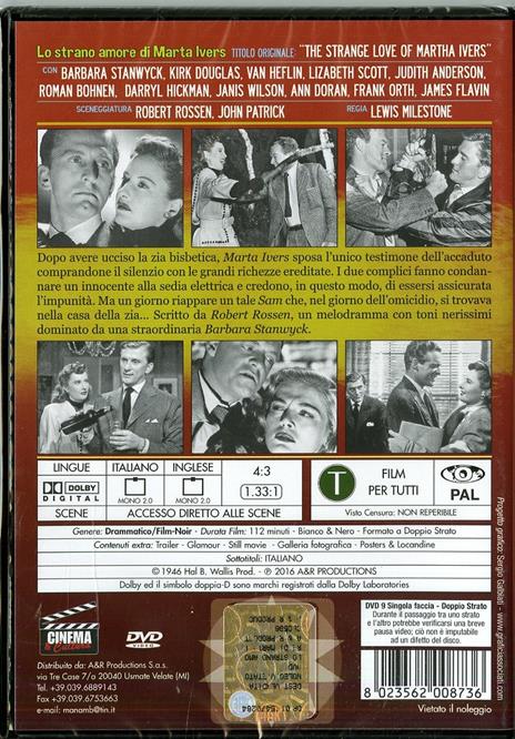 Lo strano amore di Marta Ivers di Lewis Milestone - DVD - 2