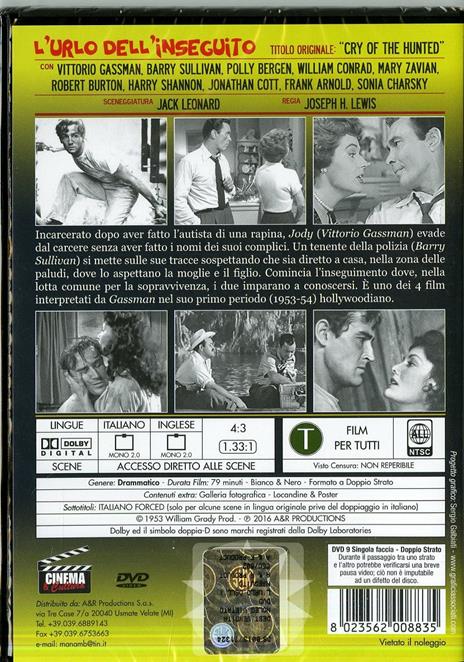 L' urlo dell'inseguito di Joseph H. Lewis - DVD - 2