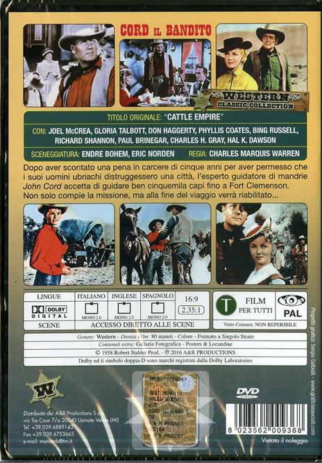 Cord il bandito di Charles Marquis Warren - DVD - 2