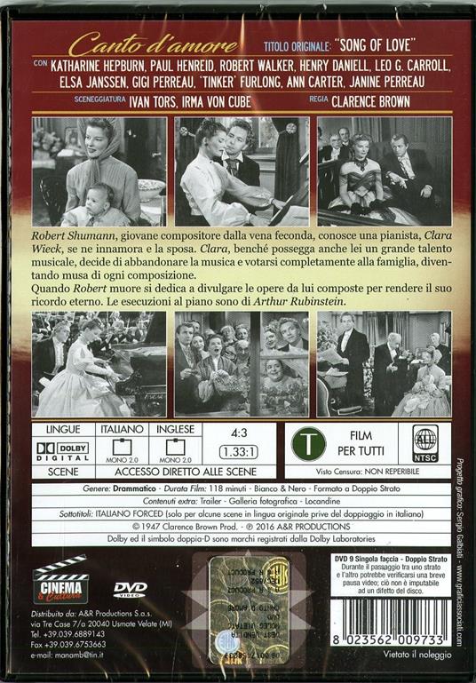 Canto d'amore di Clarence Brown - DVD - 2