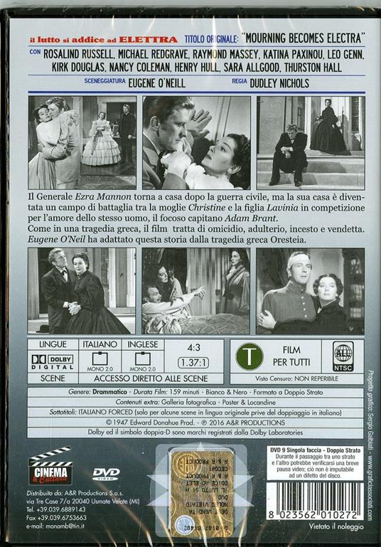 Il lutto si addice ad Elettra di Dudley Nichols - DVD - 2