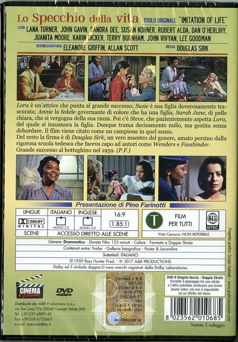 Lo specchio della vita (DVD) - DVD - Film di Douglas Sirk Drammatico | IBS