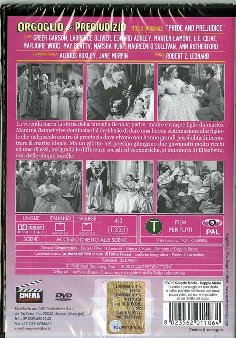 Orgoglio e pregiudizio (DVD) di Robert Z. Leonard - DVD - 2