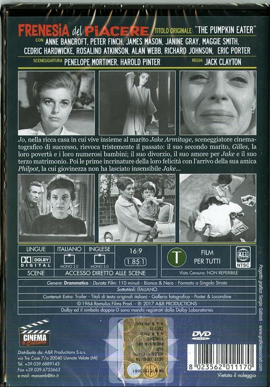 Frenesia del piacere (DVD) - DVD - Film di Jack Clayton Drammatico | IBS