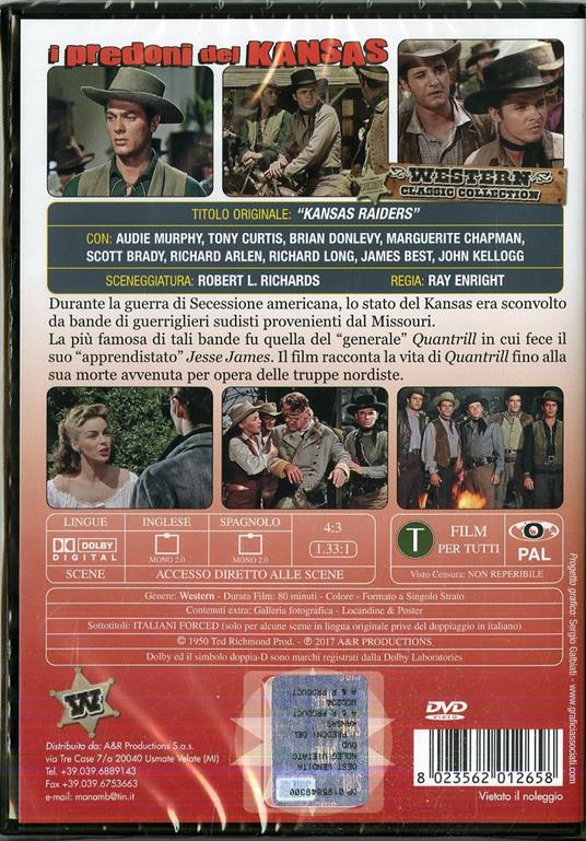 I predoni del Kansas. Edizione in lingua originale (DVD) di Ray Enright - DVD - 2