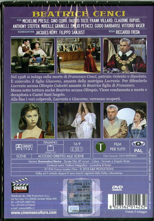 Beatrice Cenci DVD DVD Film di Riccardo Freda Drammatico IBS