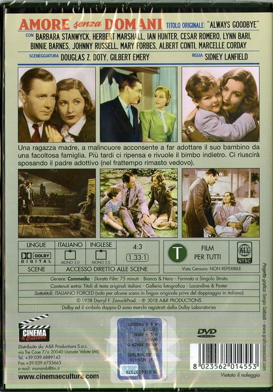 Amore senza domani (DVD) di Sidney Landfield - DVD - 2