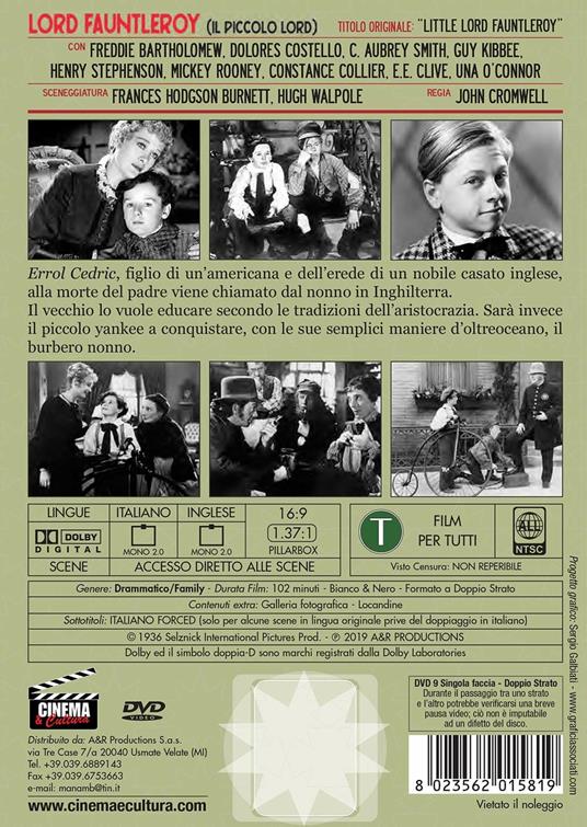 Lord Faunterleroy. Il piccolo Lord (DVD) di John Cromwell - DVD - 2