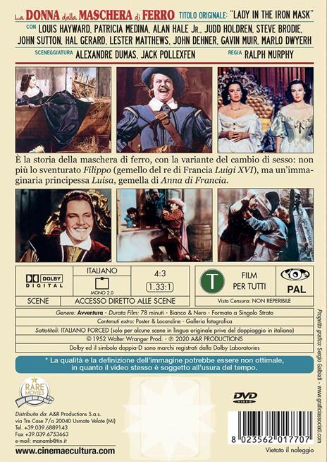 La donna dalla maschera di ferro (DVD) di Ralph Murphy - DVD - 2