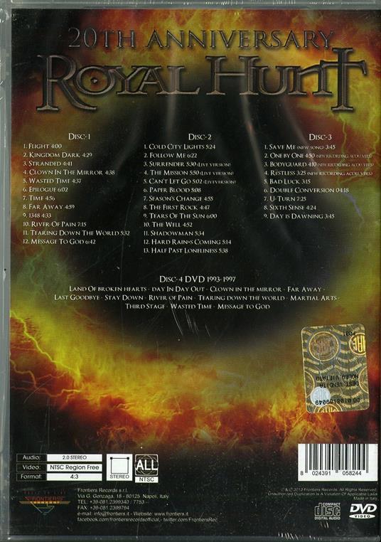 20th Anniversary Special Edition - CD Audio + DVD di Royal Hunt - 2