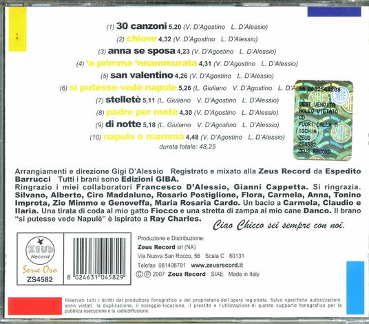 Noi due: Gigi D'Alessio, Gigi D'Alessio, Gigi D'Alessio: : CD e  Vinili}