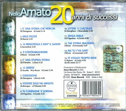 20 Anni di Successi - CD Audio di Nello Amato - 2