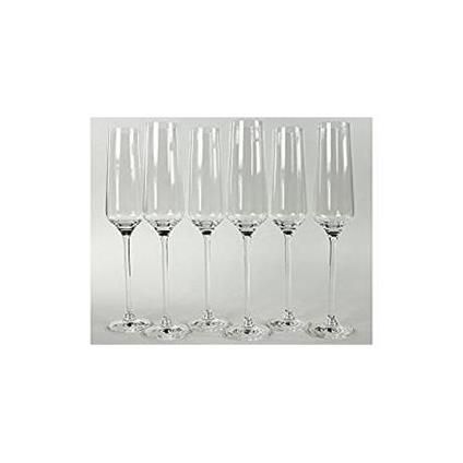 set di 6 calici da champagne , 190 ml ,charisma, in finissimo cristallo set 6 calici