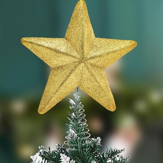 Puntale Forma Stella Oro con Glitter Altezza 30cm Decorazione Albero di  Natale - Bakaji - Idee regalo | IBS