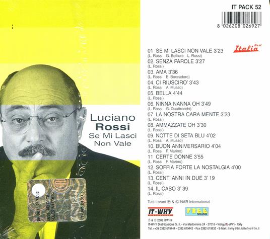 Se mi lasci non vale - CD Audio di Luciano Rossi - 2