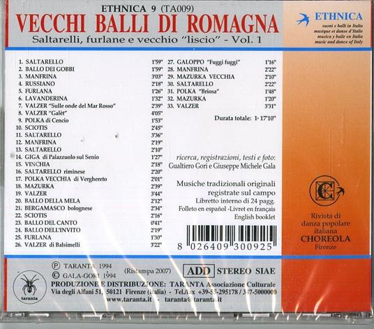 Vecchi balli di Romagna vol.1 - CD Audio - 2