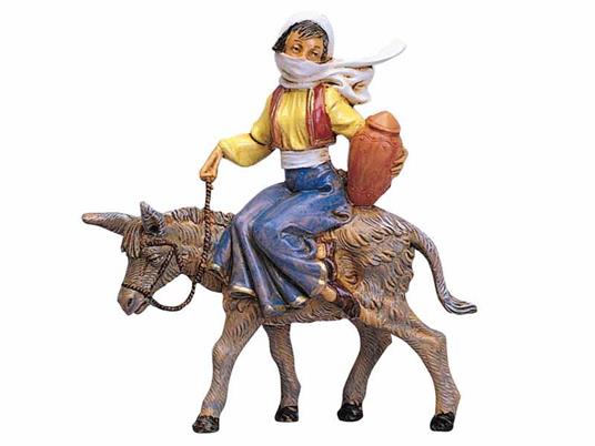 Fontanini Pastorella Su Asino 12Cm Statuetta Statuna In Resina Presepe (F-38)