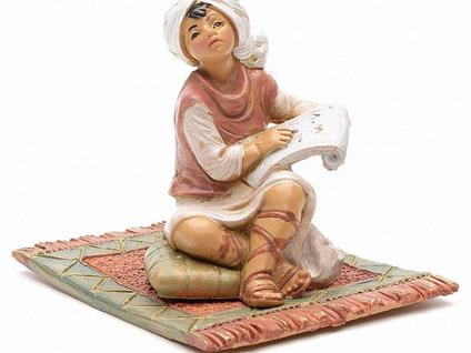 Fontanini Ragazzo Seduto Con Pergamena 12Cm Statuina In Resina Presepe (F-48)