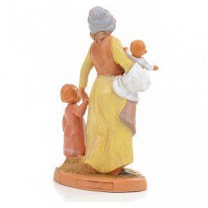 Fontanini Pastorella Con Due Bambini 12Cm Statuina In Resina Presepe (F-19) - 2