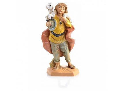 Fontanini Pastore Con Pecora A Spalle 6,5Cm In Resina Statuina Presepe (F-270)