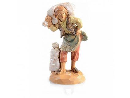 Fontanini Pastore Con Sacco A Spalle 6,5Cm In Resina Statuina Presepe (F-220)