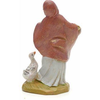 Fontanini Pastorella Con Oca 12Cm In Resina Statuina Presepe (F-98)