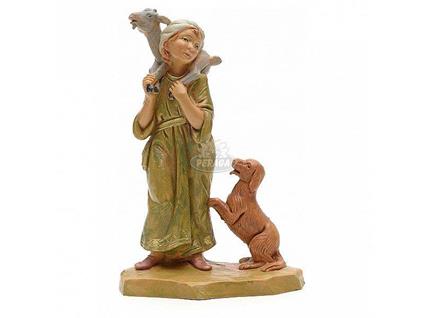 Fontanini Pastorella Con Capretta E Cane 12Cm In Resina Statuina Presepe (F-97)