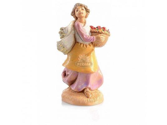 Fontanini Pastorella Con Cesto Frutta 6,5Cm In Resina Statuina Presepe (F-252)