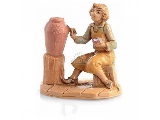 Fontanini Pastorella Con Vaso 6,5Cm In Resina Statuina Presepe (F-254)